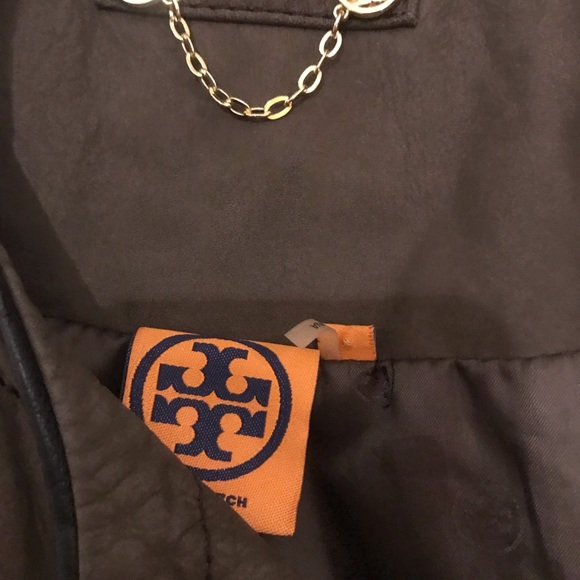 Tory Burch Brown Double-Breasted Lined Jacket Sz M - Picture 7 of 8